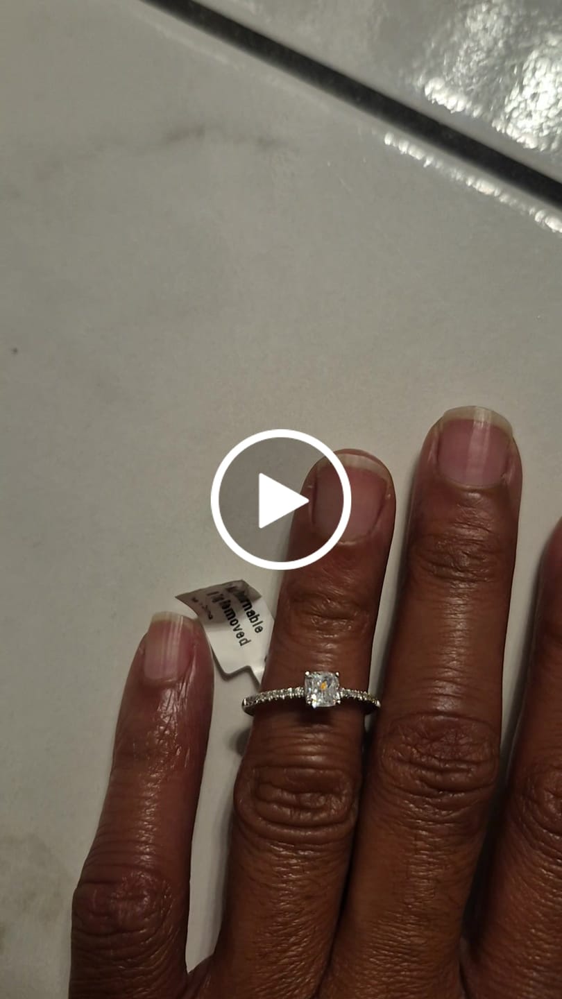 Customer video review of Solitaire 0.6ct Cushion CZ Ring in Sterling Silver
