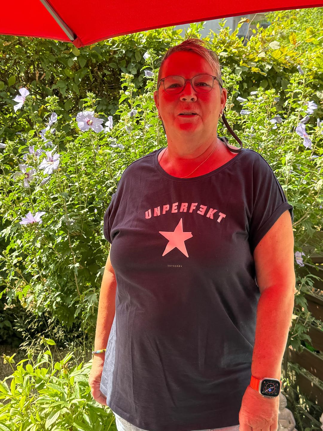 Customer photo review of Organic Alle-Größen-Shirt »Unperfekt Retro Style«