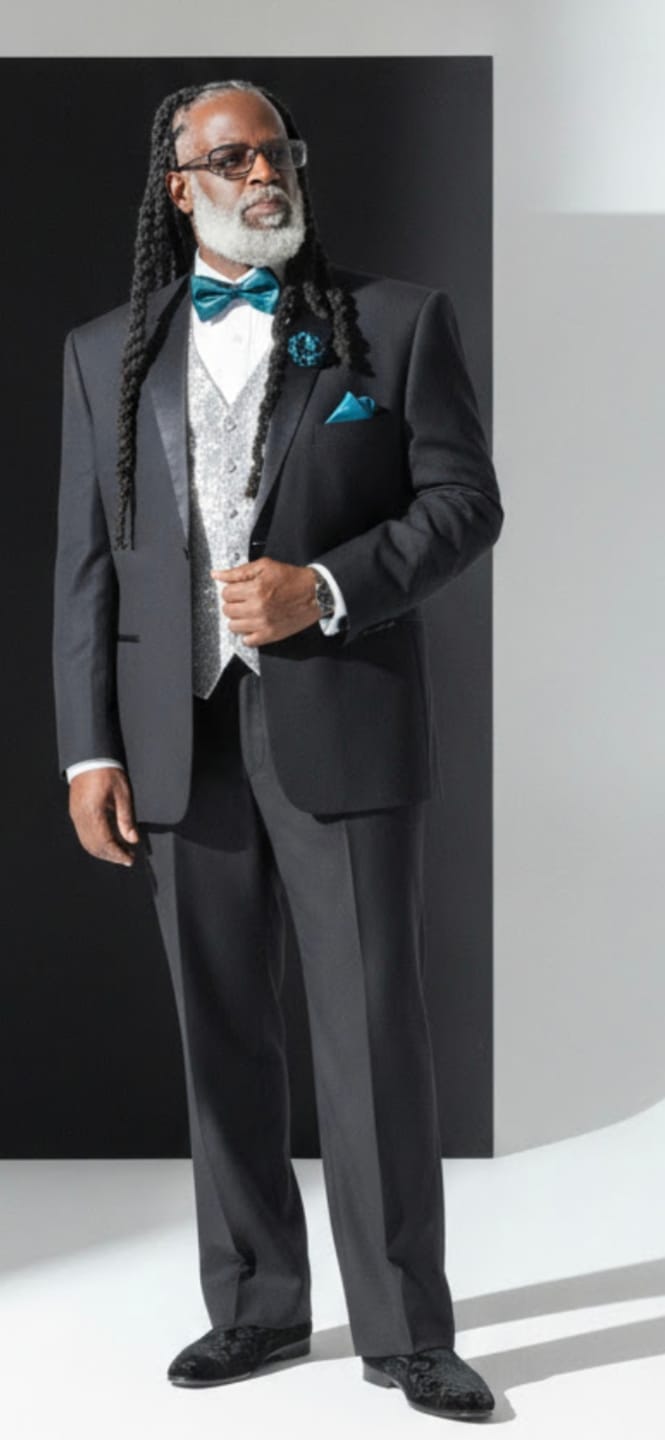 Customer photo review of Ties2you Silver Sequins Vest for Men Solid Wedding Formal Waistcoat Bowtie Set