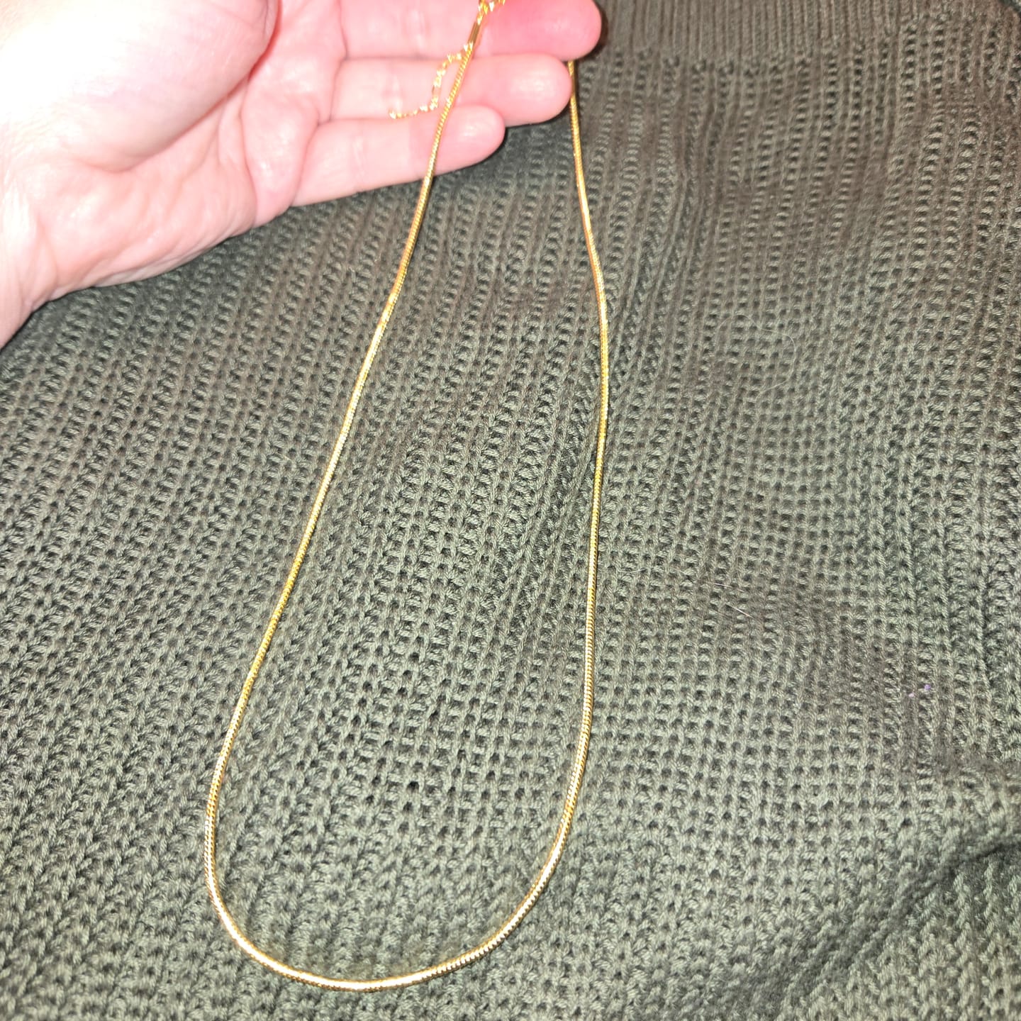 Customer photo review of Peyton 18k White Gold Plated Stacking Necklace Chain