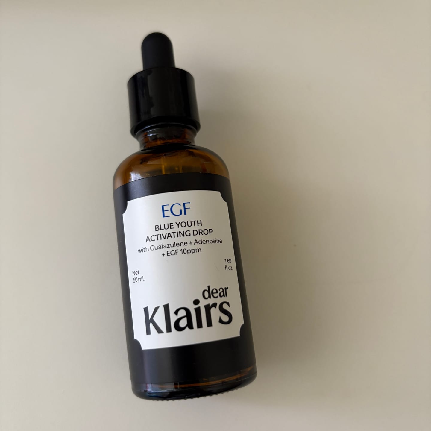 Customer photo review of EGF Blue Youth Activating Drop | EGF Peptide Serum