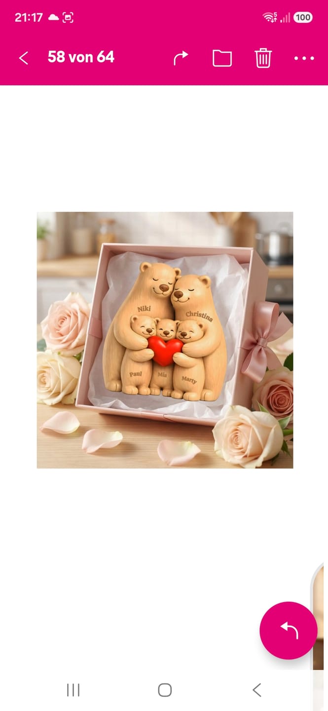 Customer photo review of Bärenfamilie mit 2-7 Personen - Personalisierter Magnet Geschenk zum Muttertag