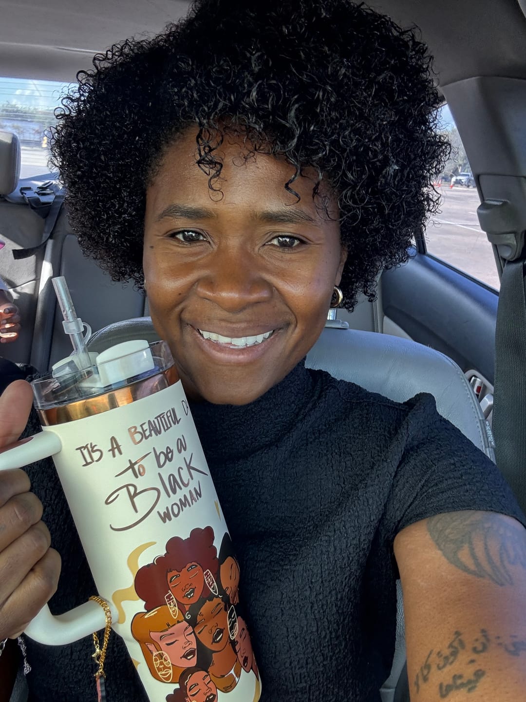 Customer photo review of Limited Edition "Crème Brûlée" Cream FlowSip™ Insulated Tumbler – Pinklomein x Cecilia's House