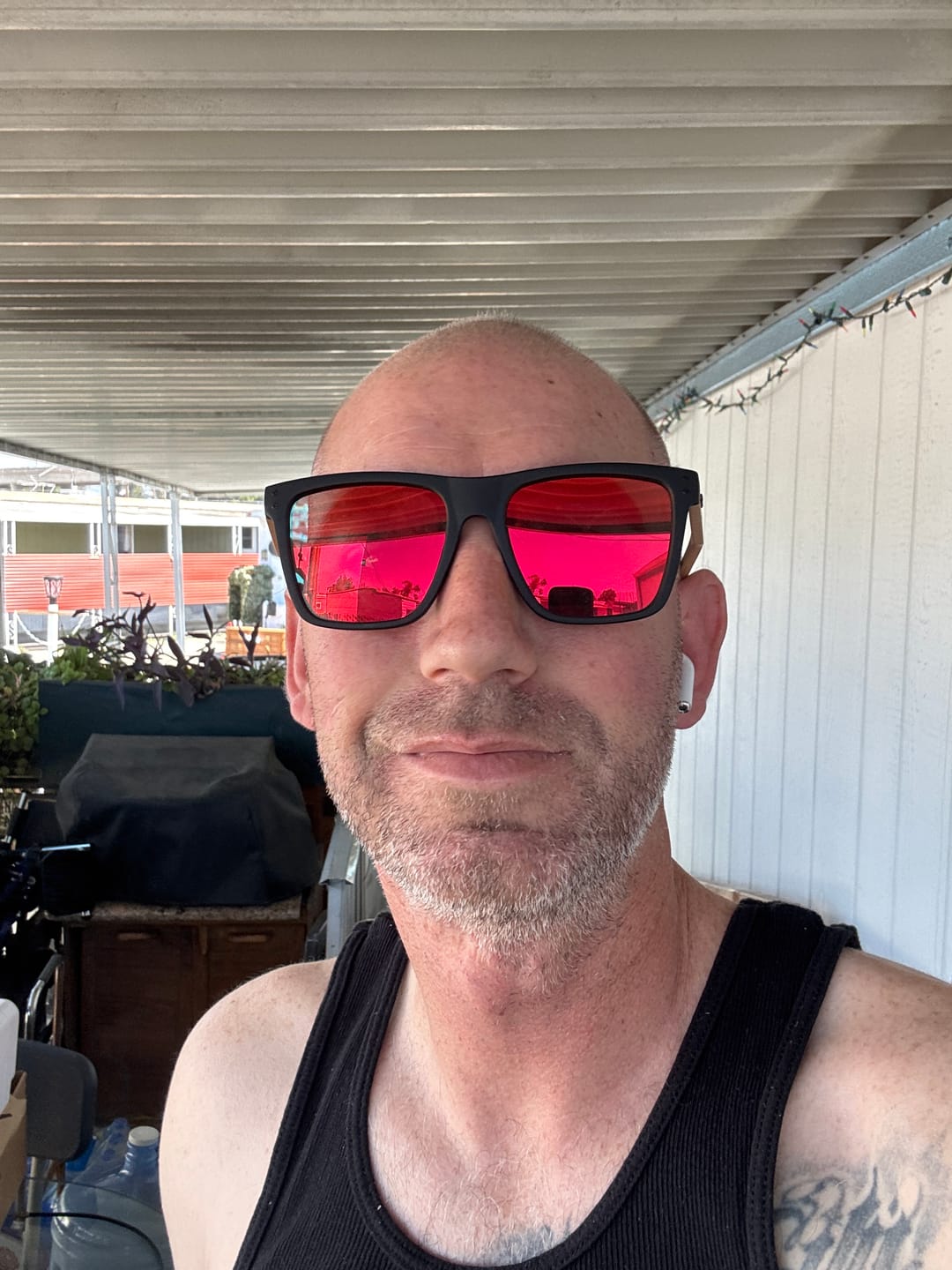Customer photo review of 80Eighty® Polarized Bamboo Sunglasses - Red