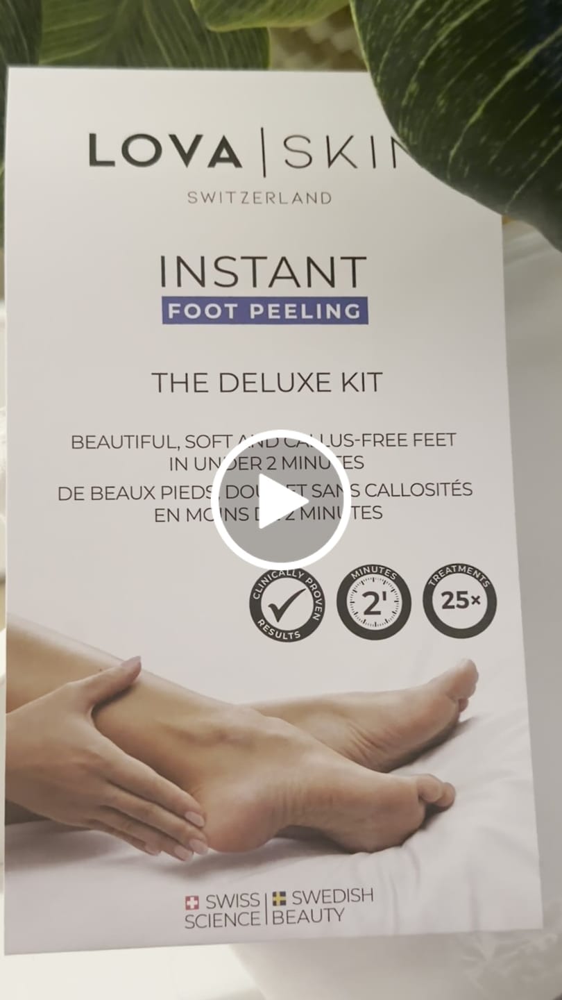 Customer video review of LOVASKIN INSTANT FOOT PEEL Deluxe Kit - 25 applications in a bottle