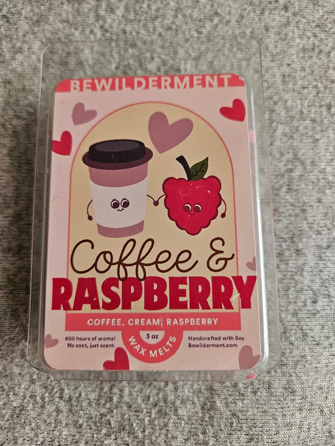 Customer photo review of Coffee & Raspberry Wax Melts