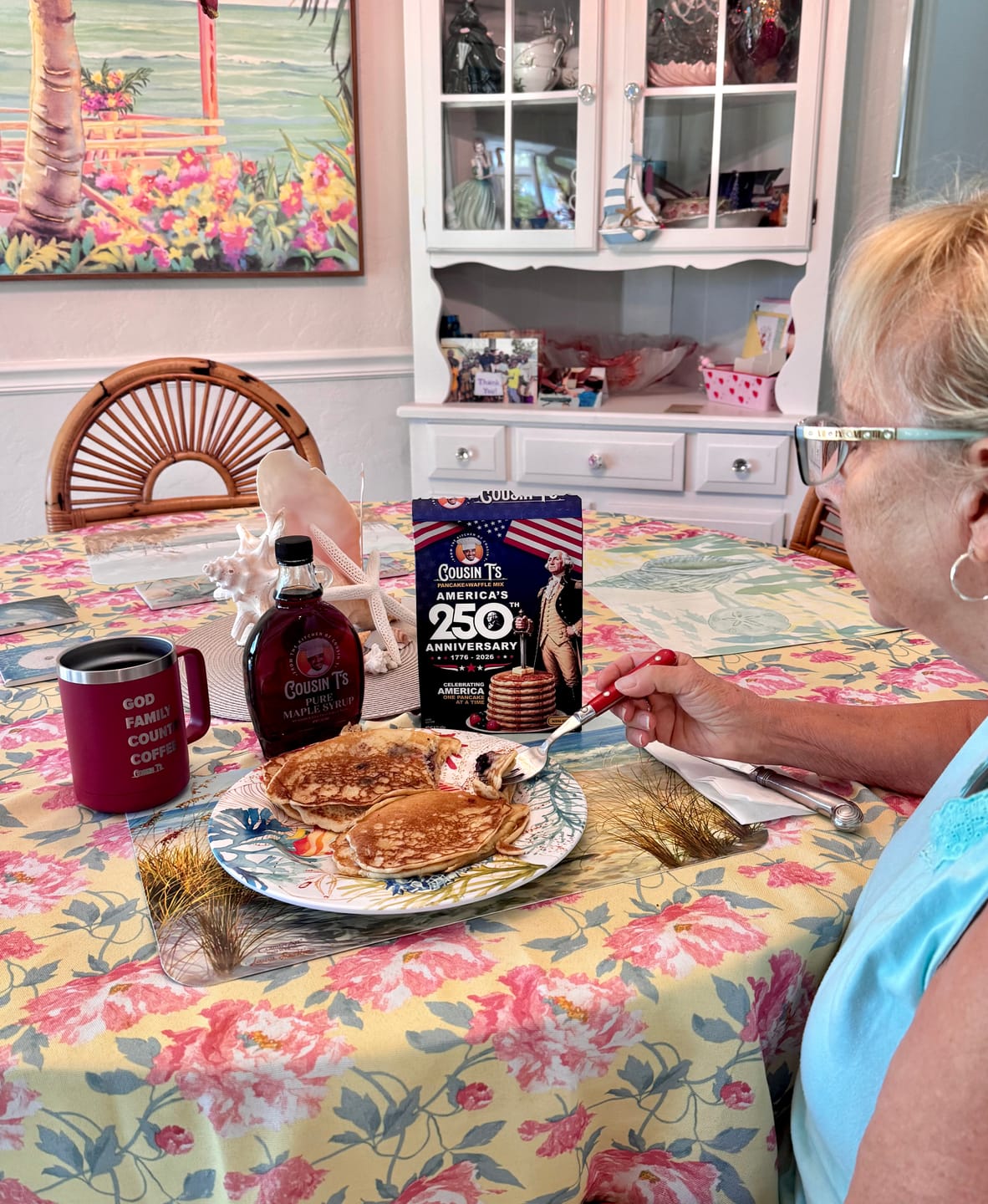 Customer photo review of Cousin T's 250th Anniversary Pancake & Syrup Bundle