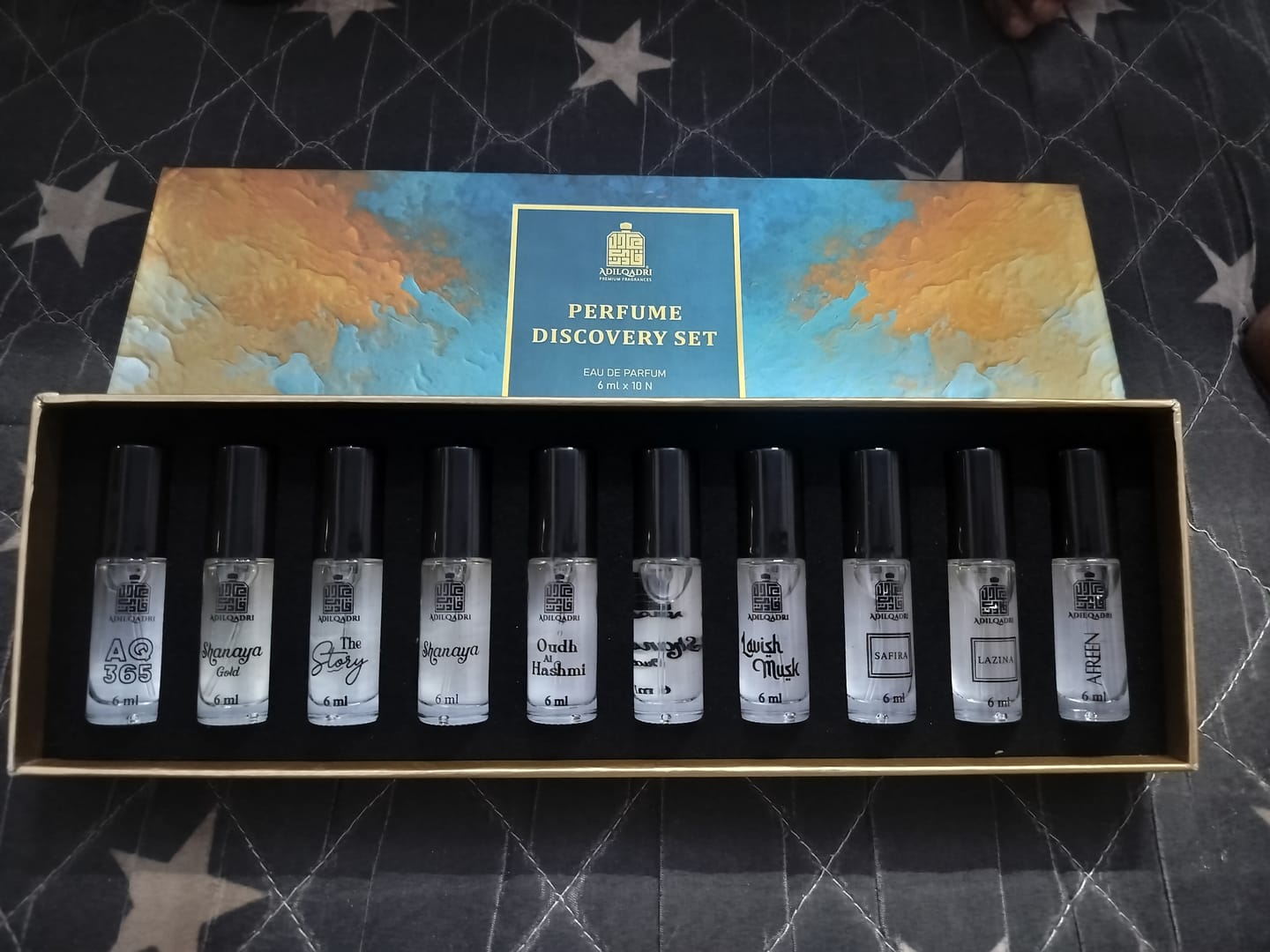 Customer photo review of Perfume Sample Discovery Set – 10 Mini Perfume Sprays (6ml Each)