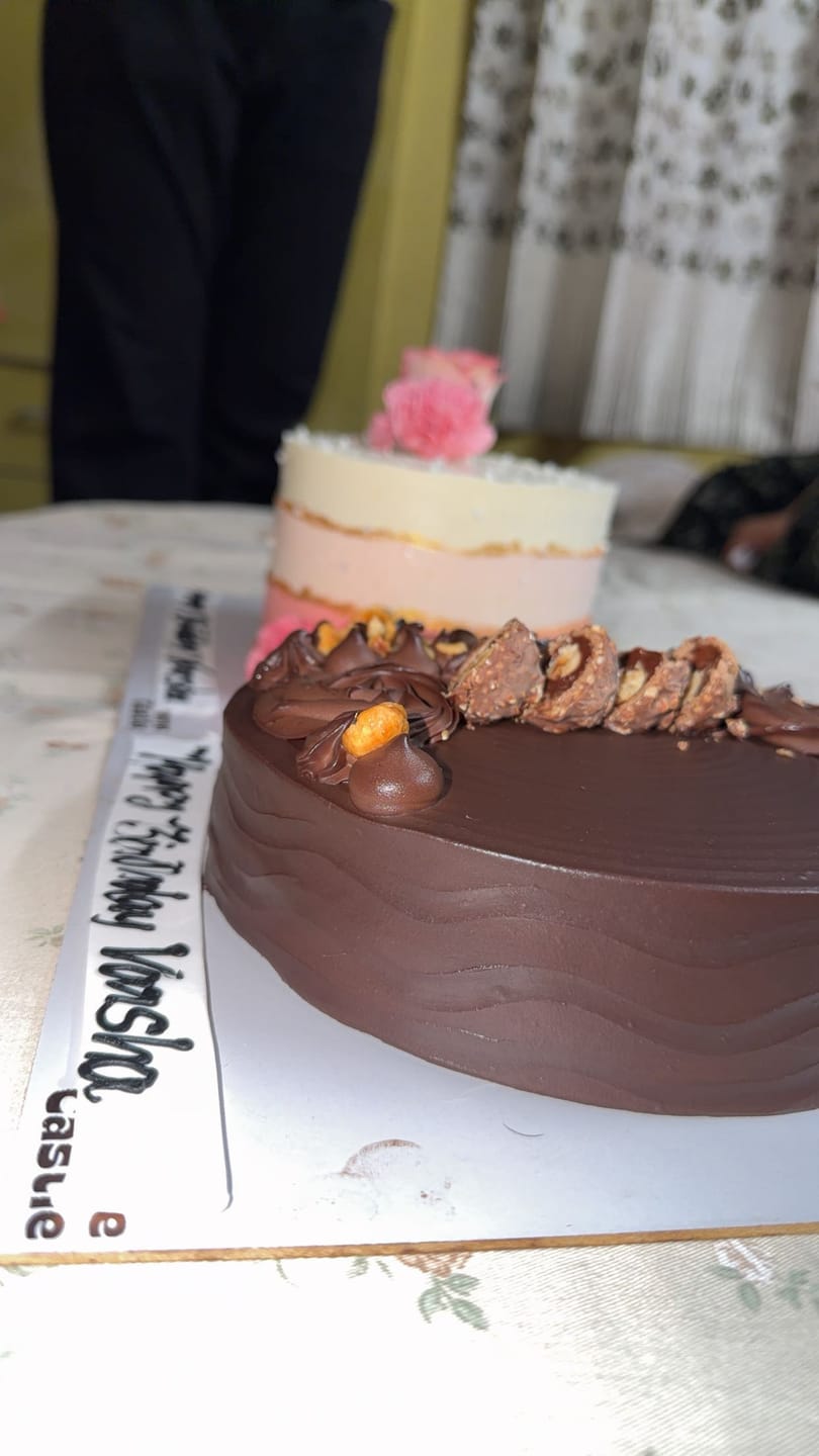 Customer photo review of Ferrero Rocher Chocolate Cake