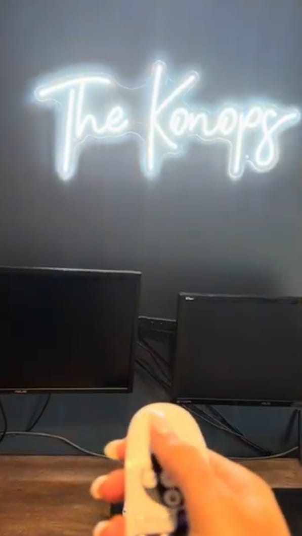 Customer photo review of 0h Baby Shower Sign in Neon