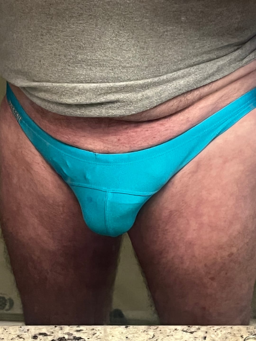 Customer photo review of Men’s Sexy Low-rise Shiny Swim Briefs