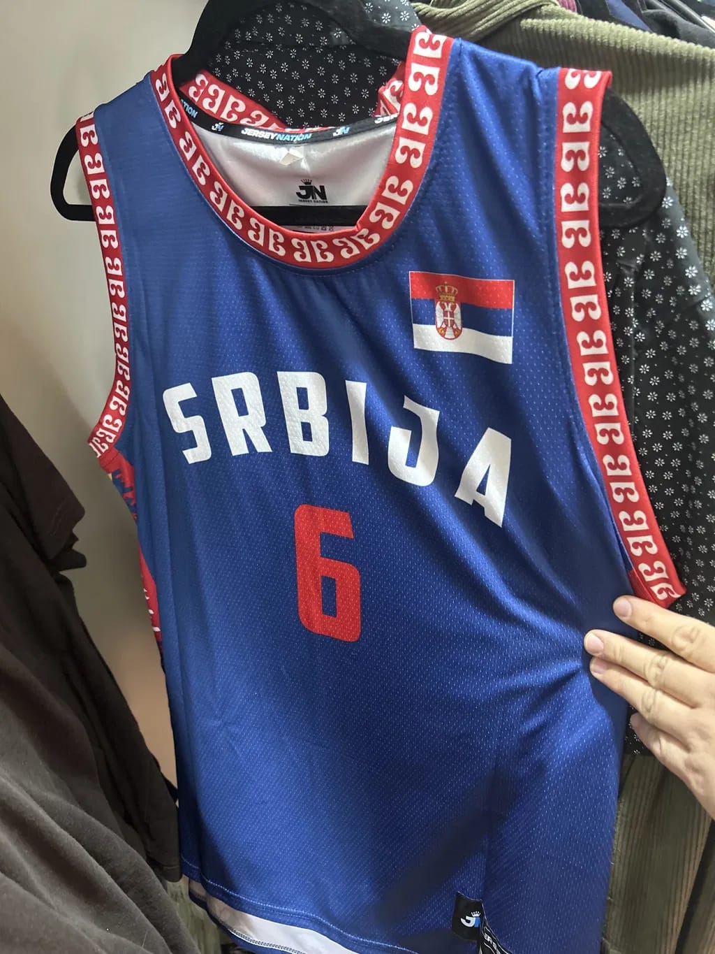 Customer photo review of Serbia Heritage Custom Basketball Jersey