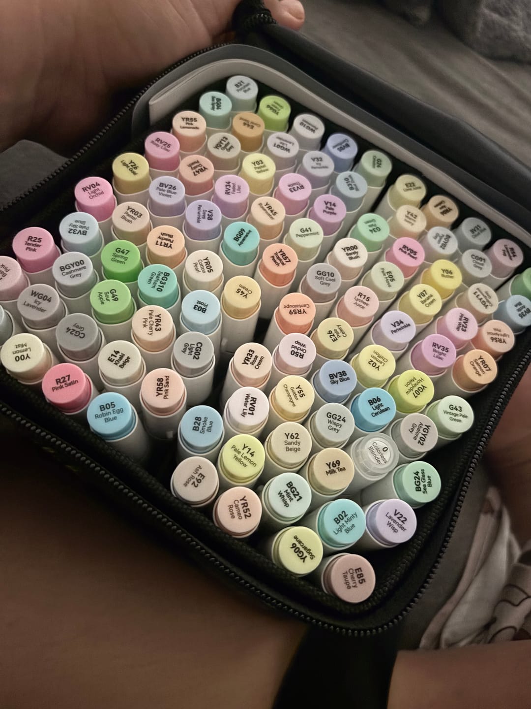Customer photo review of Ohuhu Honolulu 96 Pastel Colors Alcohol Art Markers - Sweetness & Blossoming (New Color Codes)