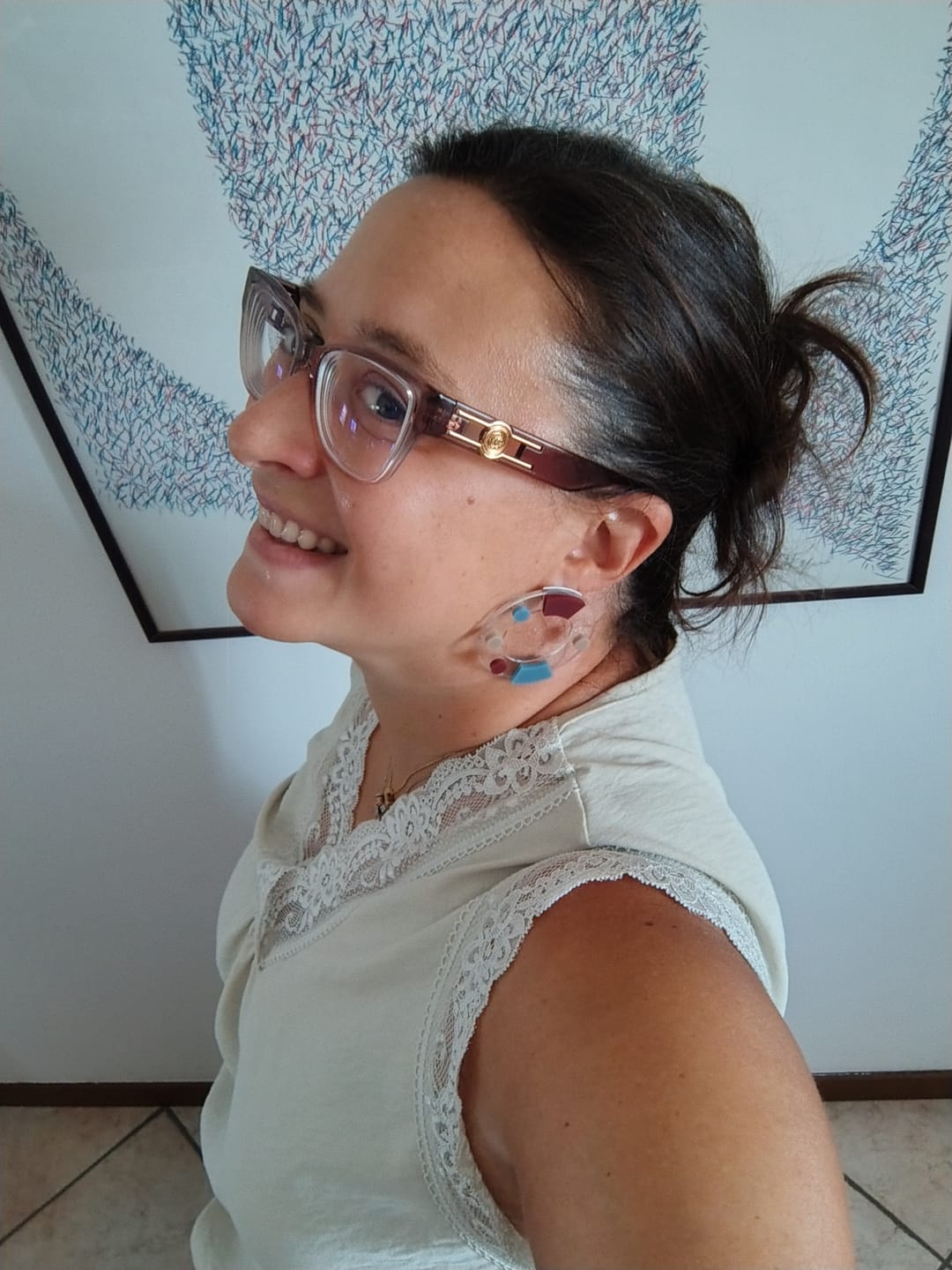 Customer photo review of Aura Color - Orecchini in Plexiglas Trasparenti Colorati
