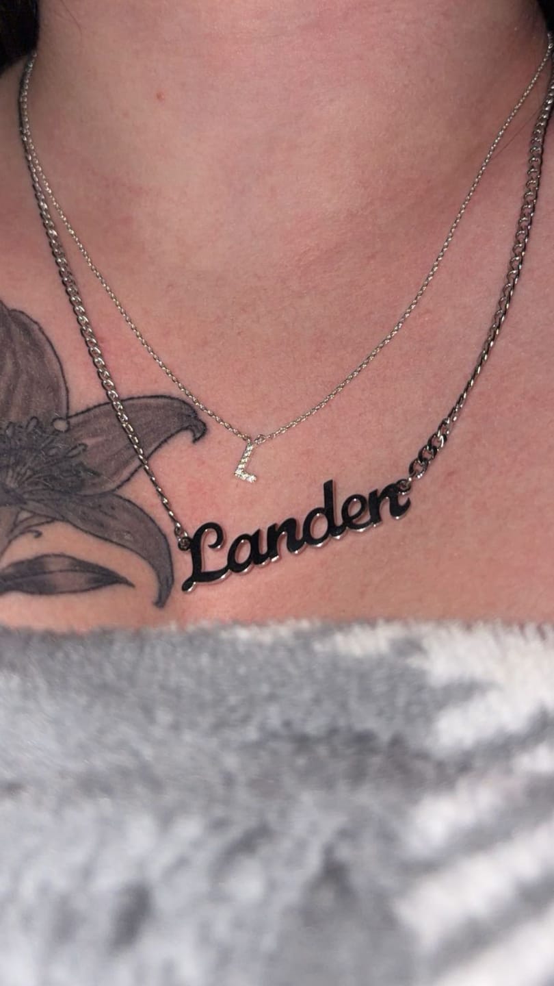 Customer photo review of Custom Name Necklace w/ Cuban Chain