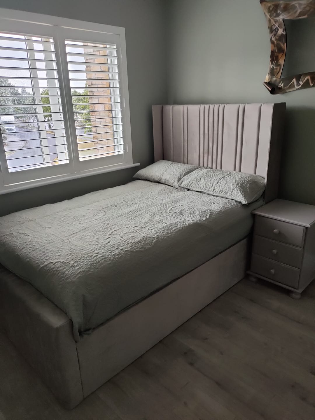 Customer photo review of Ivy Mink / Pebble Panelled Bed with Wings