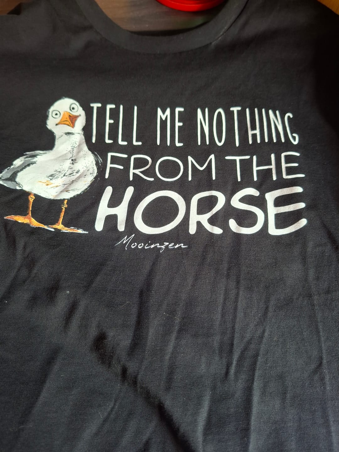 Customer photo review of Tell me nothing from the Horse! · Herren Premium Bio T-Shirt