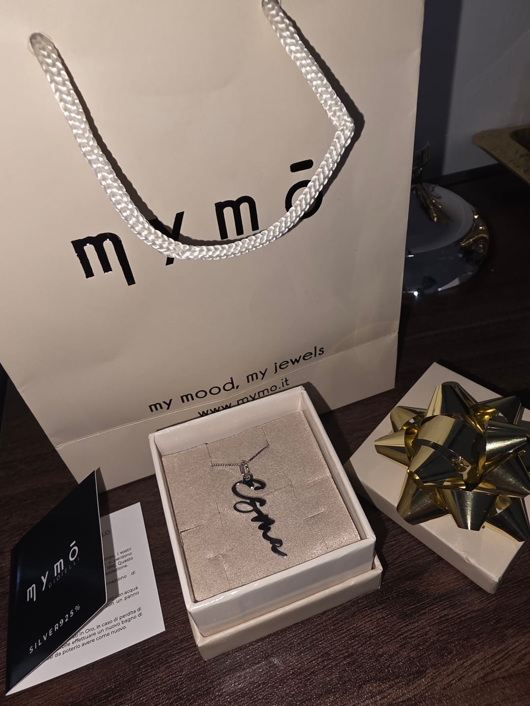 Customer photo review of Collana Nome Firma Pendente