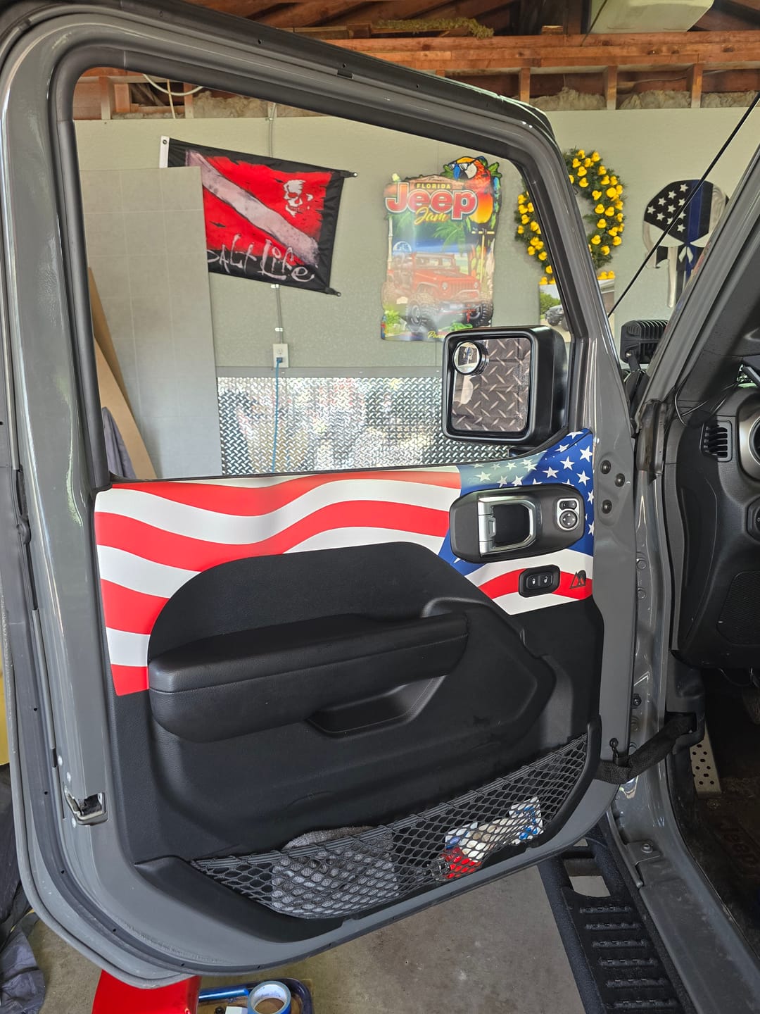 Customer photo review of 2018+ Wrangler JL Door Skins | American Flag