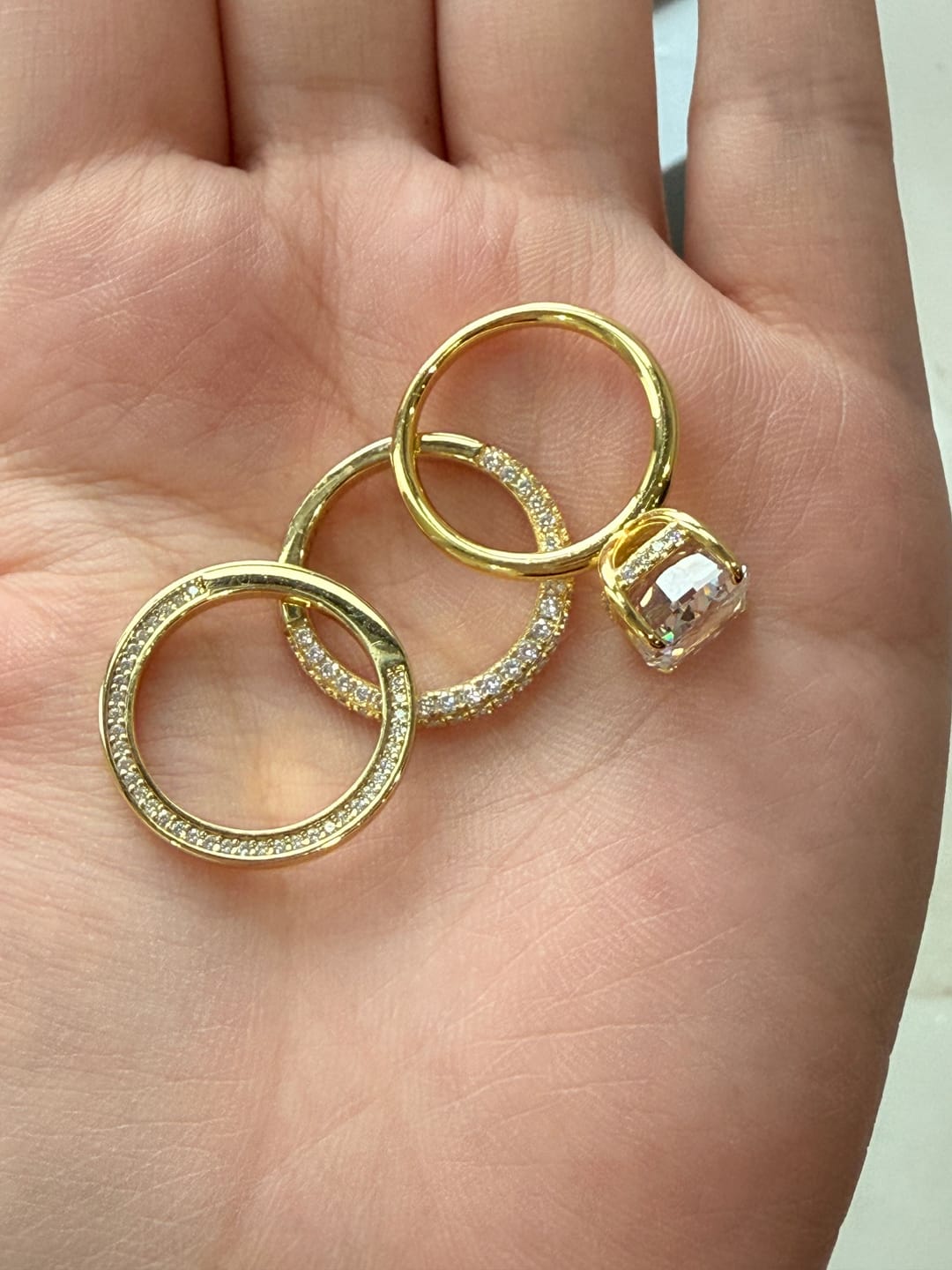 Customer photo review of S925 3PC Wedding Sets 6.5Ct Elongated Cushion Cut Wedding Ring Set With Classic Wedding Bands