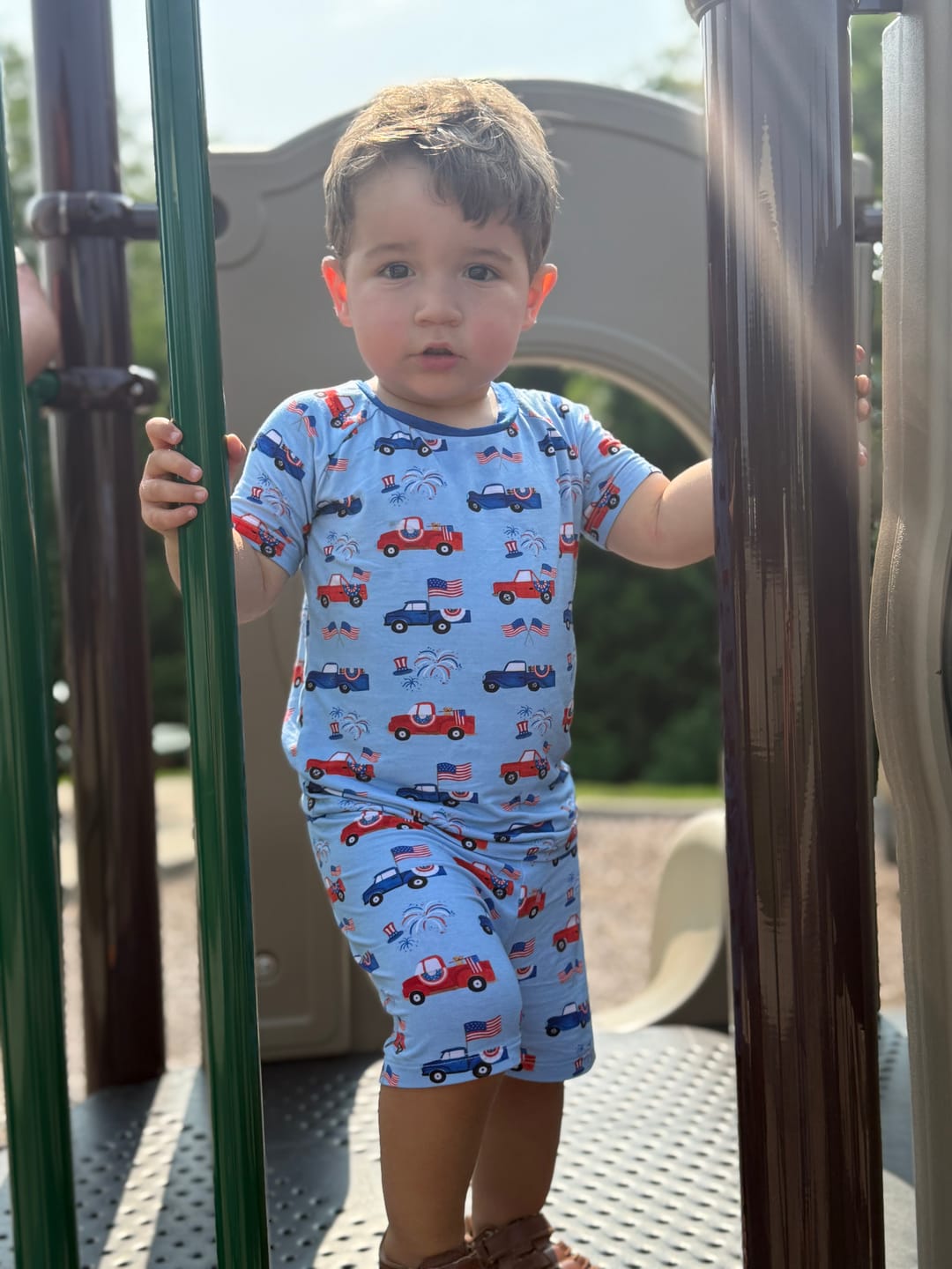 Customer photo review of Red, White, & Vroom Short Sleeve Set