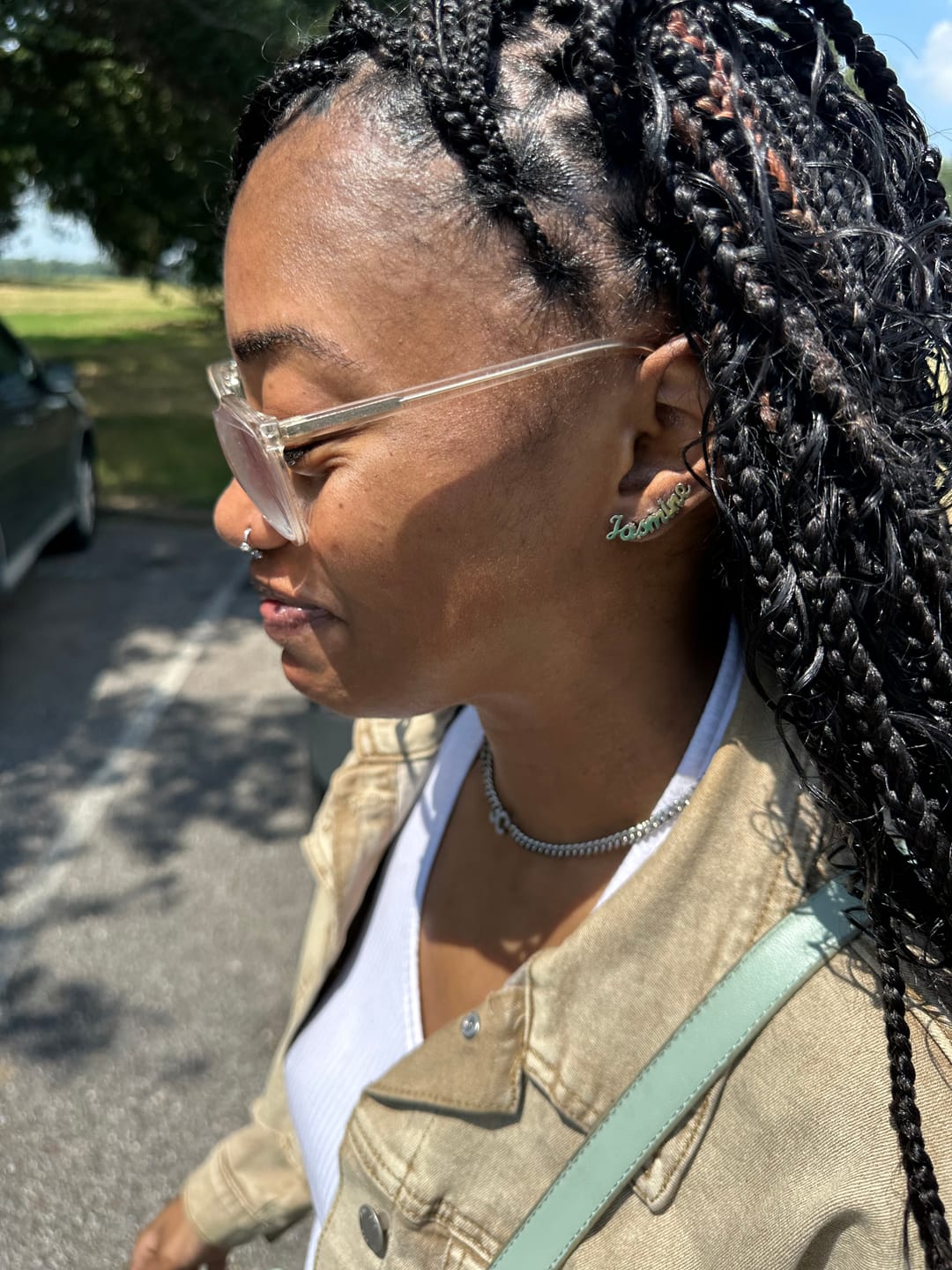 Customer photo review of Name Stud Earrings