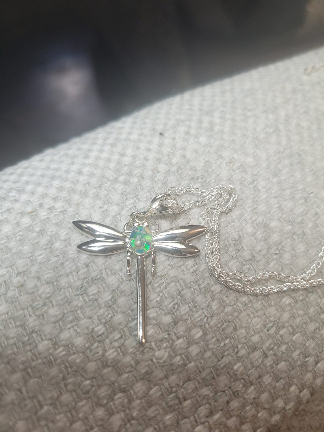 Customer photo review of Petite Dragonfly Pendant
