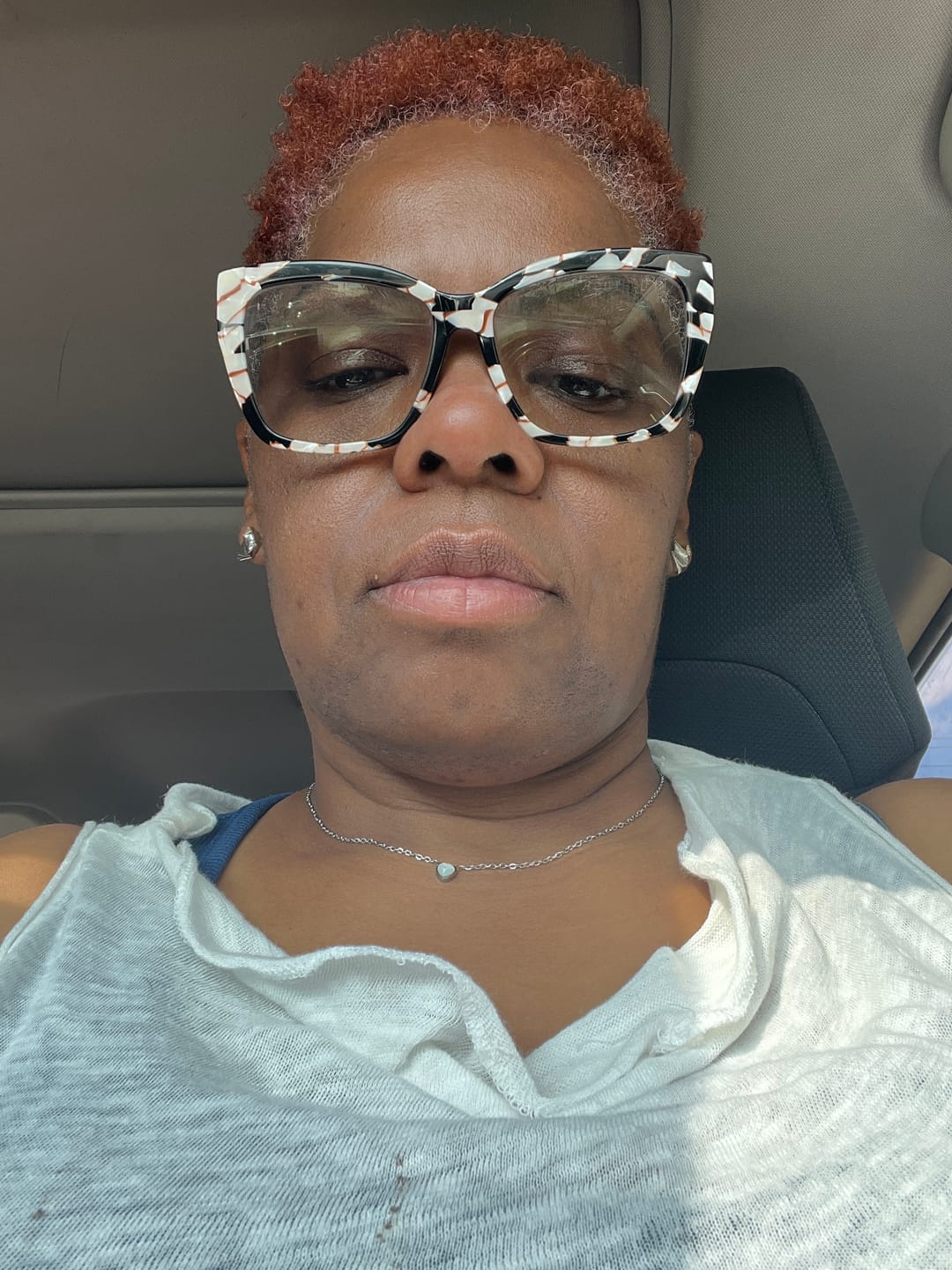 Customer photo review of Heart Birthstone Necklace