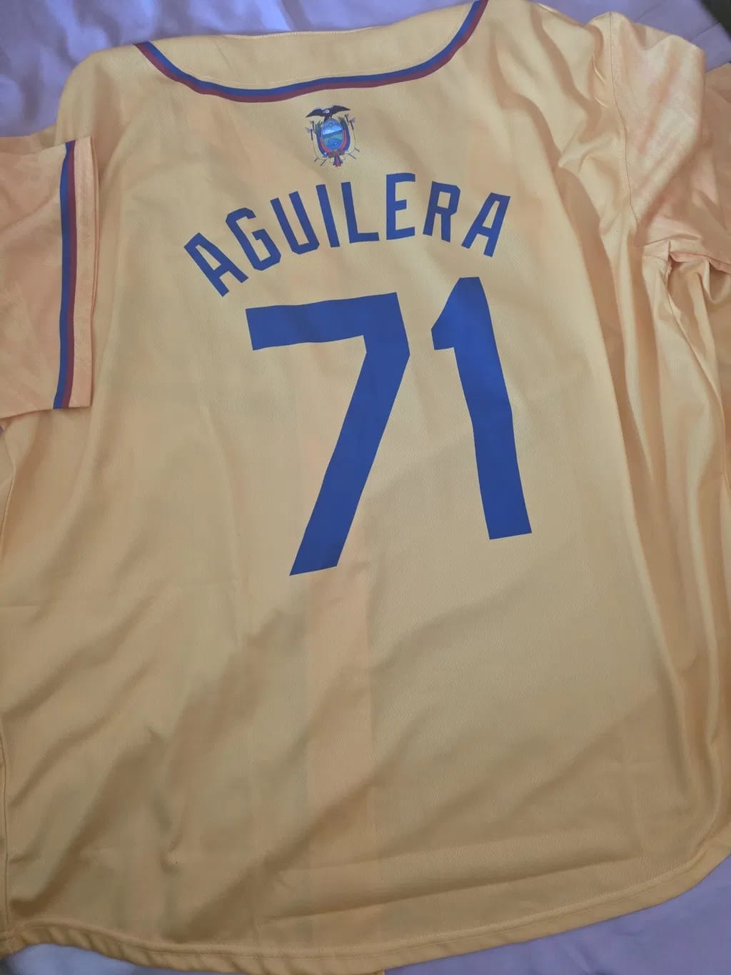 Customer photo review of Ecuador Heritage Custom Baseball Jersey