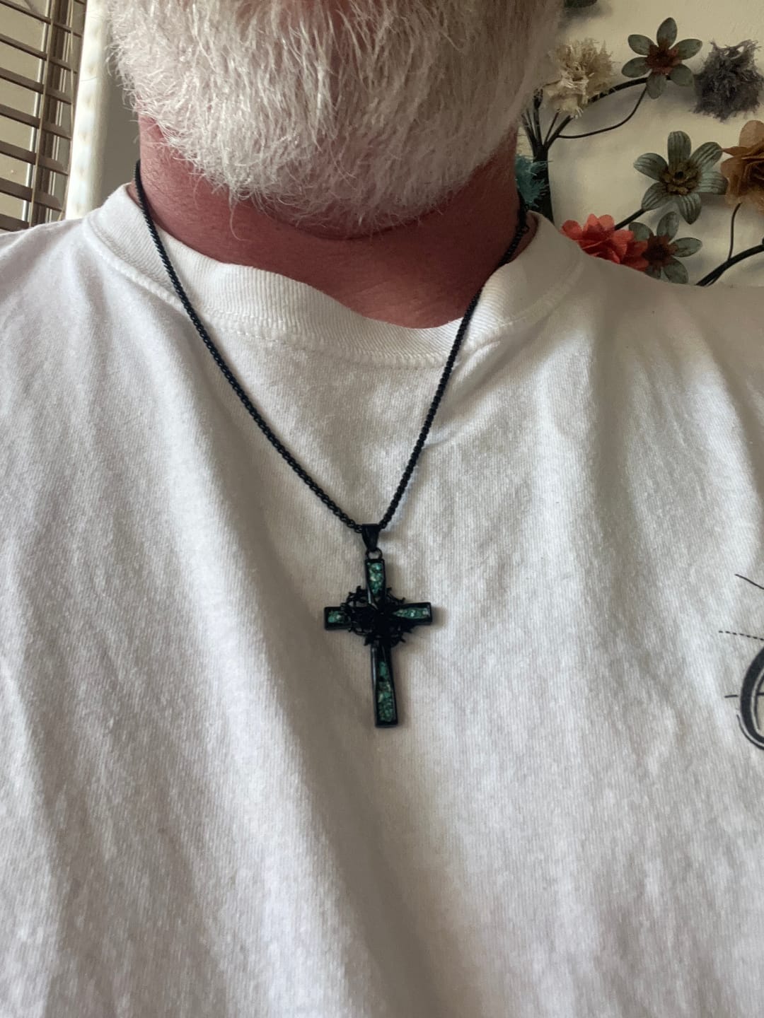 Customer photo review of FREE Today: Western Bohemian Crushed Turquoise Inlaid Thorn Cross Necklace: Timeless Emblem of Gentle Heavenly Guardianship