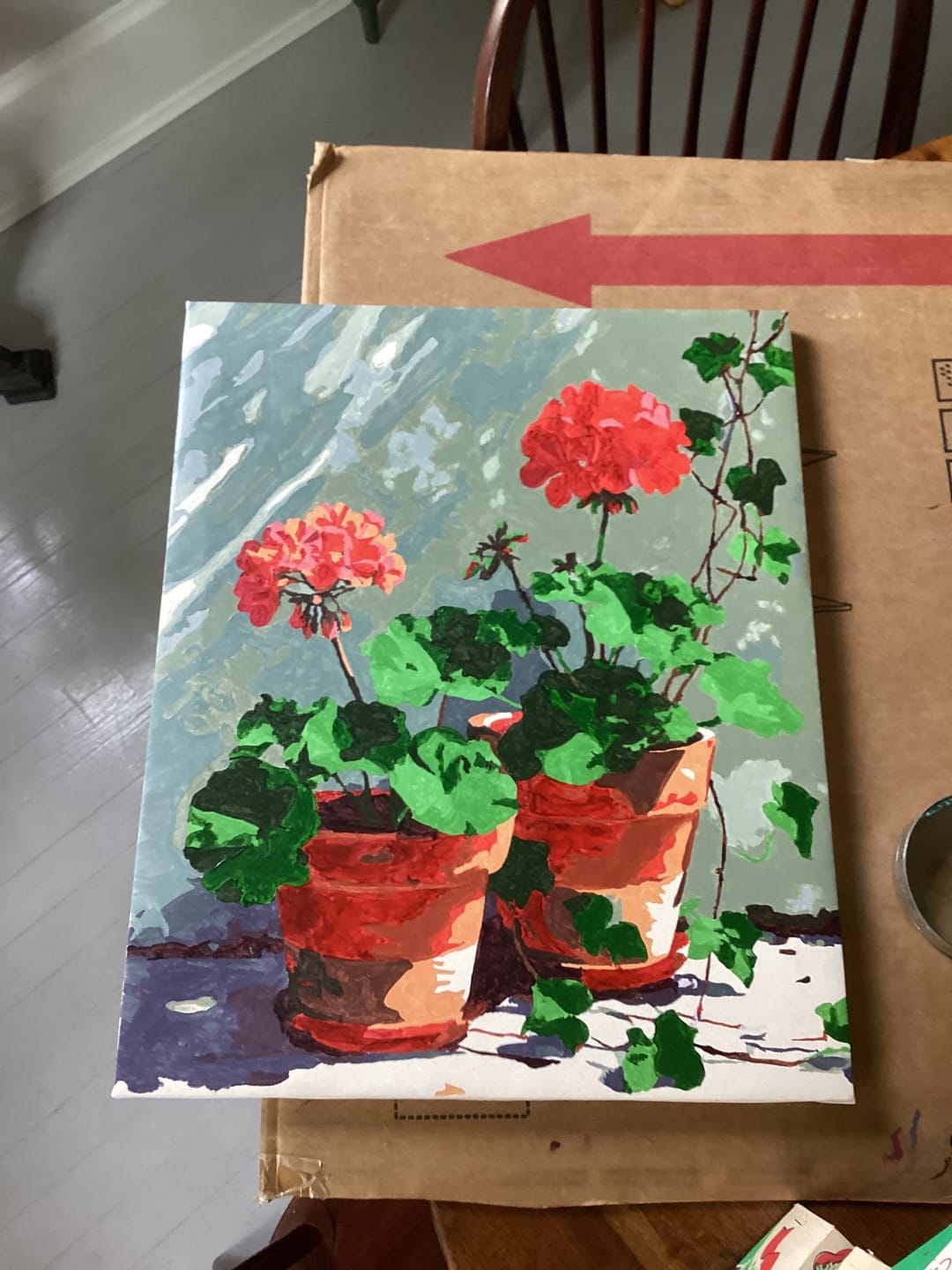 Customer photo review of Geranium Corner | Paint by Number