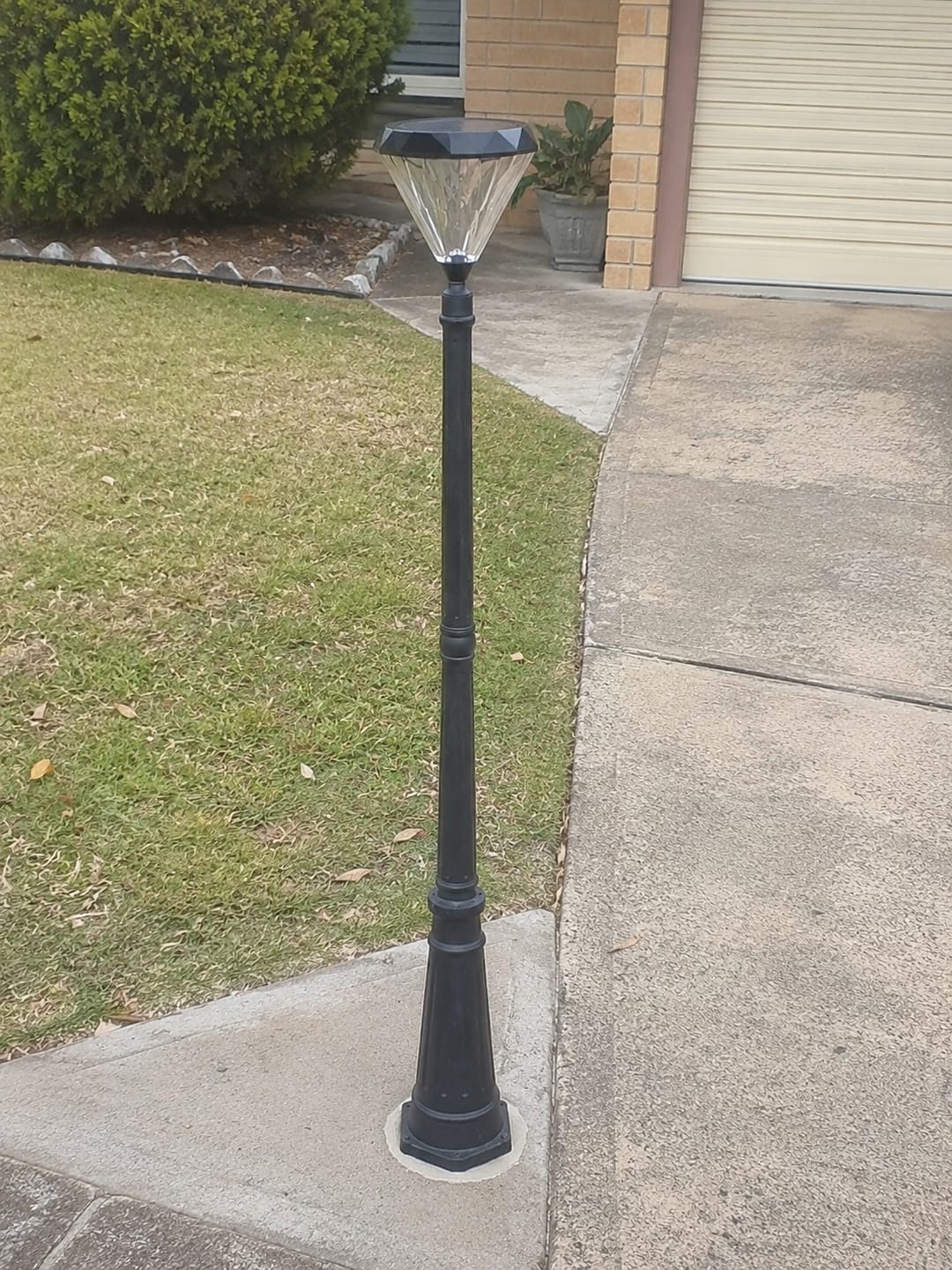 Customer photo review of Solar Flat Top Post Light | Matte Black | 4 Colour Waterproof Outdoor Light