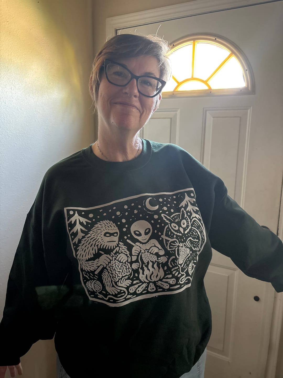 Customer photo review of Campfire Crochet Club Sweatshirt