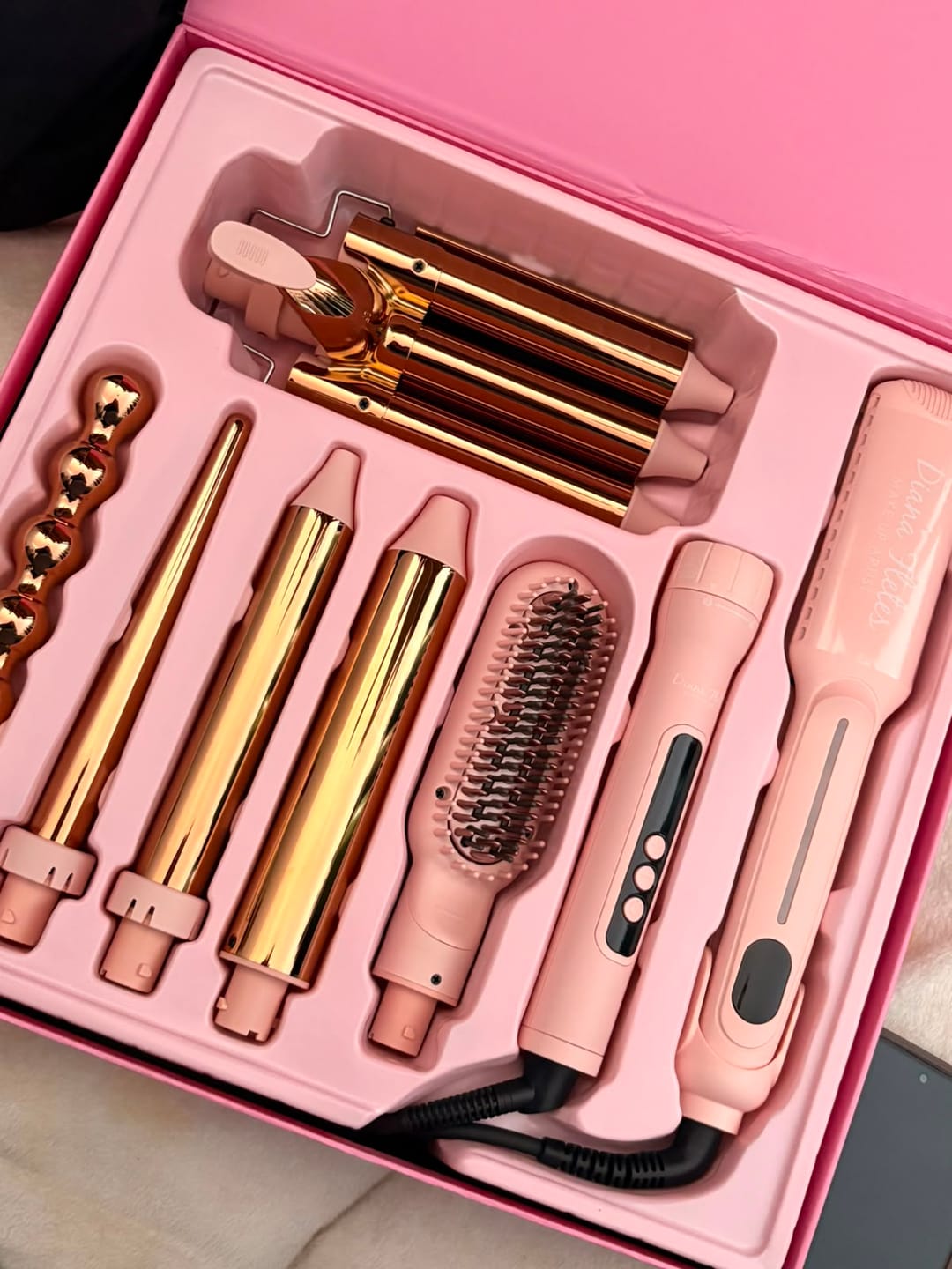 Customer photo review of Set Plancha Profesional Infrarroja + Ferro 6 en 1 Light Pink