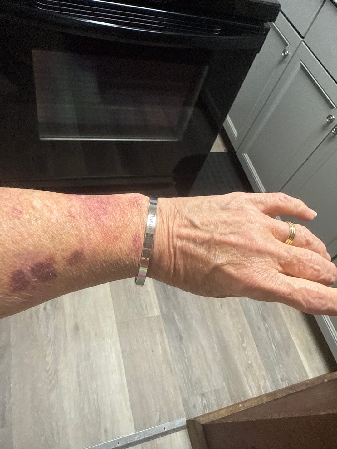 Customer photo review of It's Fine Mantra Cuff Bracelet