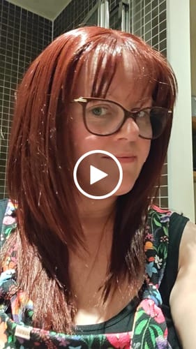 Customer video review of HOT OF SEASON - DEBORA MONO Monofilament Handmade Wig 6X5 Full Monofilament Hand Tied Top Wig 20 Inches Dark Red Mono Lace Wig With Anti-slip Silicone Strips Glueless Wig DEBORA MONO【BENDY EAR TABS】