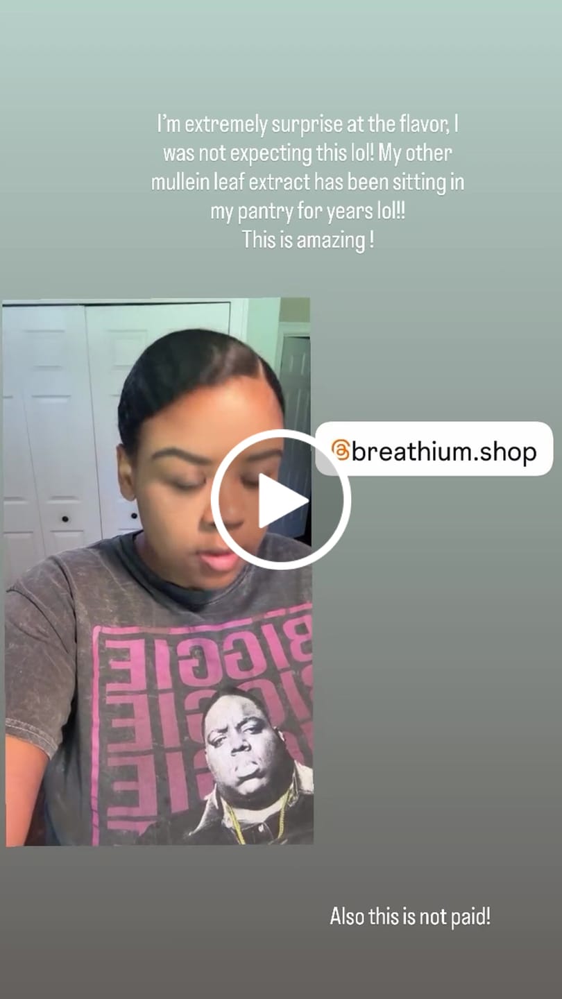 Customer video review of Breathium Mullein Drops - Peppermint Flavor