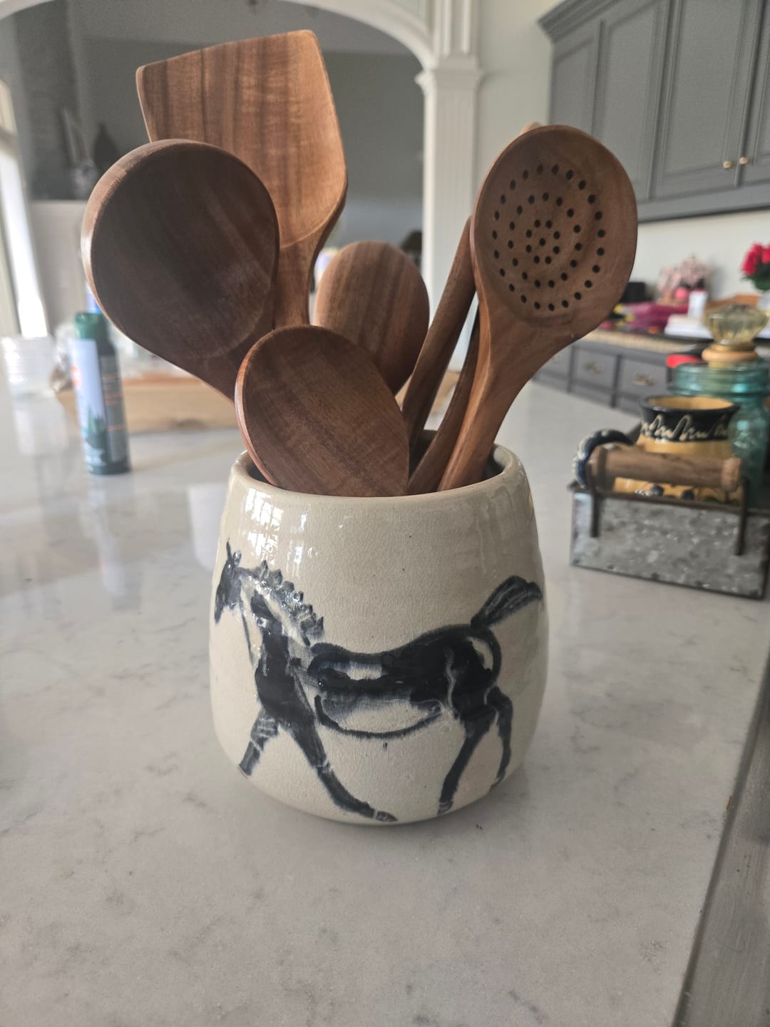 Customer photo review of Teak Wooden Utensil Set