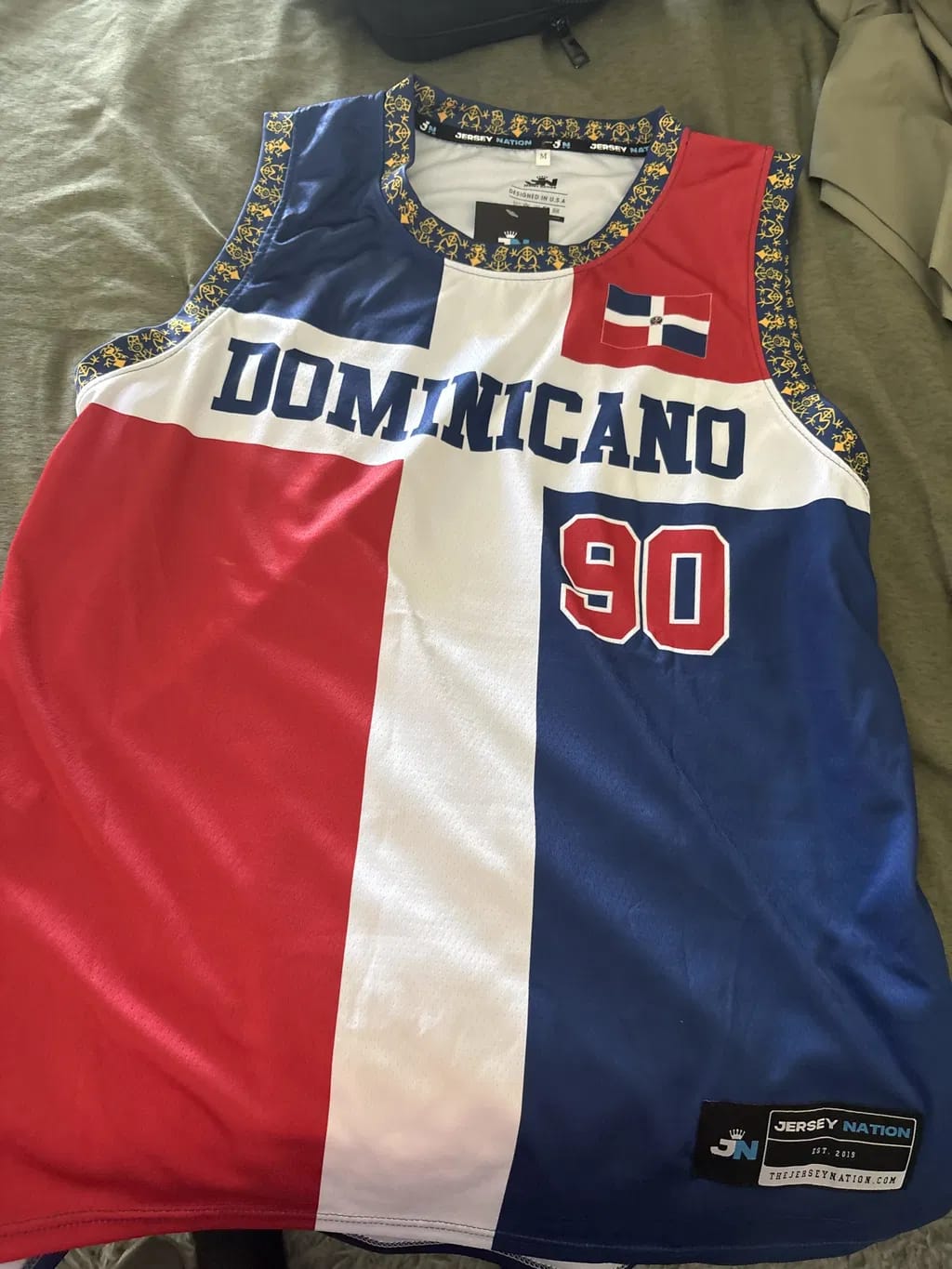 Customer photo review of Dominican Republic Heritage Custom Basketball Jersey