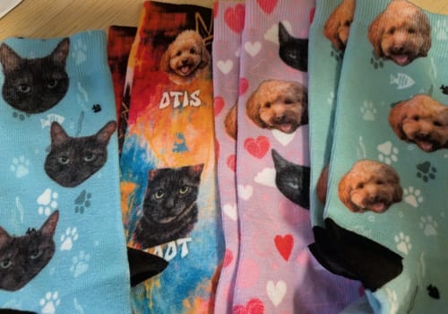 Customer photo review of Personalised Socks With Dog Or Cat - Your Photo