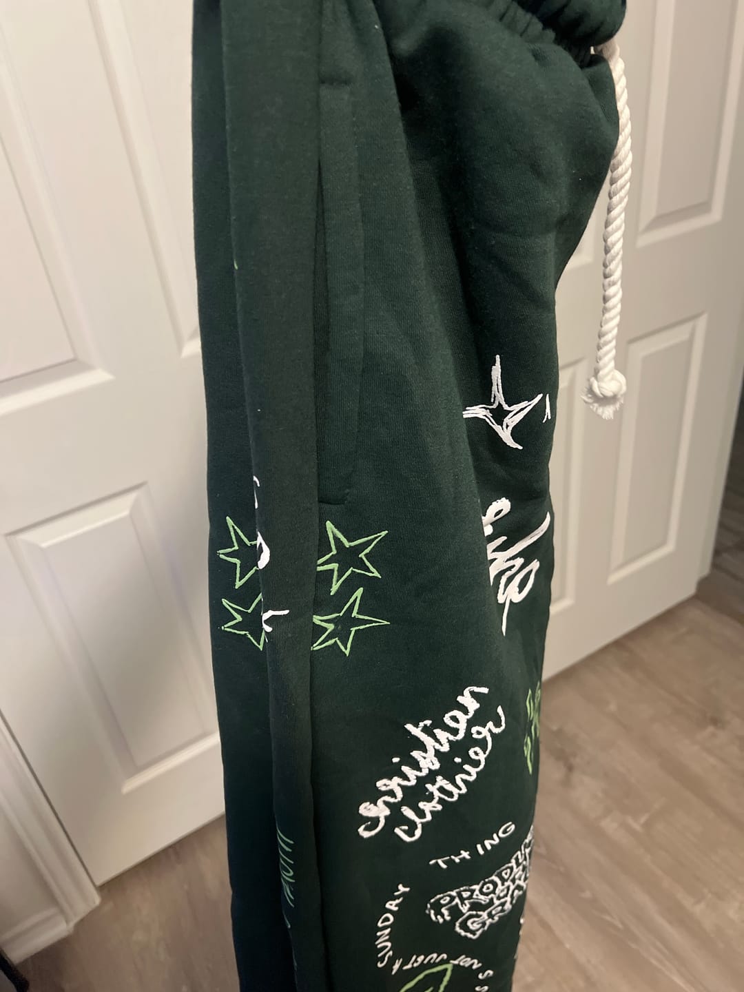 Customer photo review of Written In Grace Sweats- Green