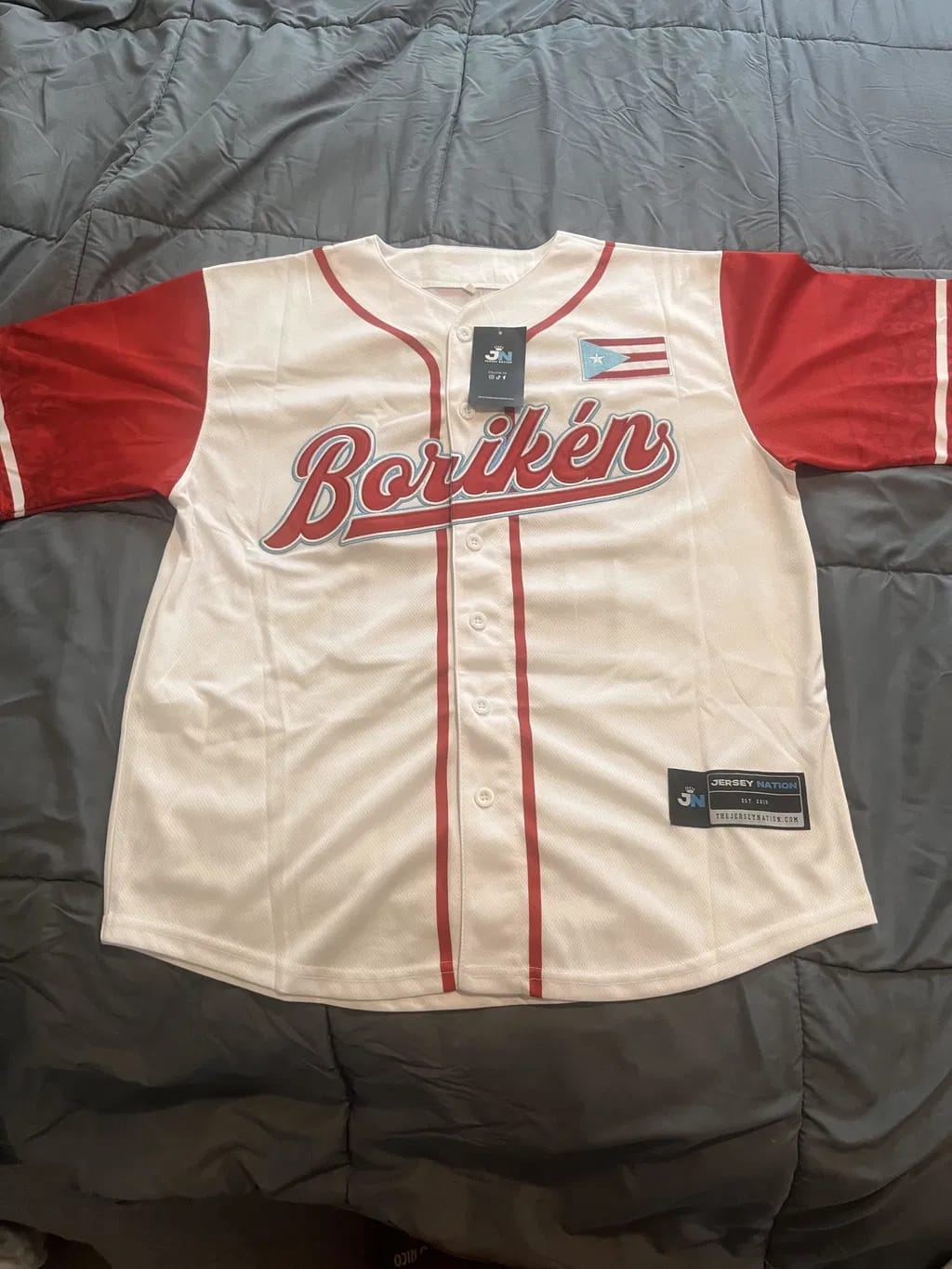 Customer photo review of Puerto Rico Heritage Custom Baseball Jersey