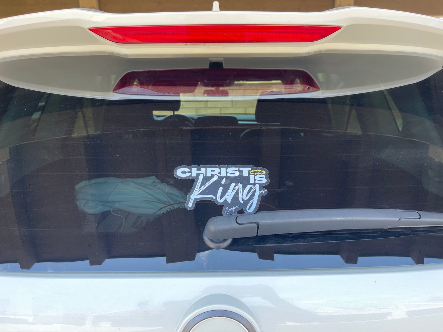 Customer photo review of Christ is King Sticker