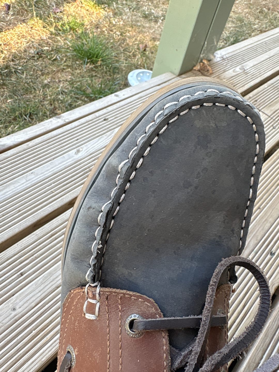 Customer photo review of Navy/Tan Wilson Boat Shoes