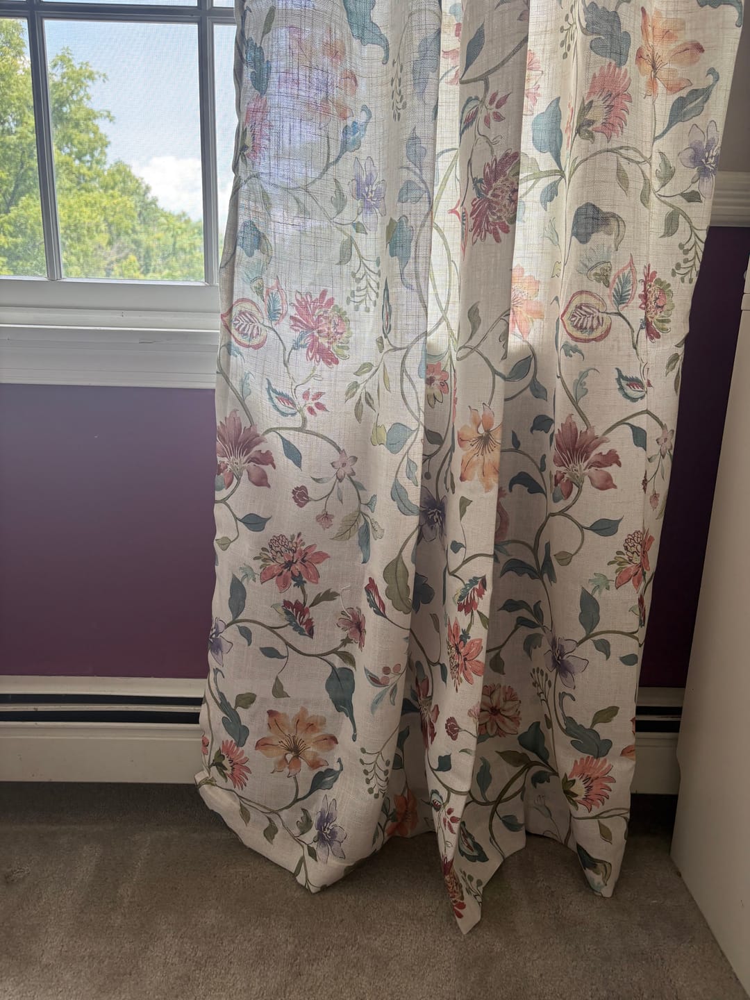 Customer photo review of Hattie Floral Linen Blend Curtains (2 Panels)