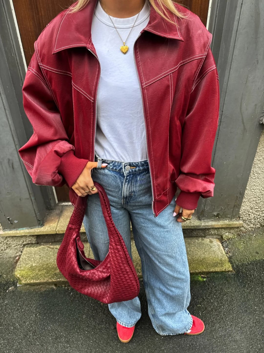 Customer photo review of Albina Faux Leather Jacket
