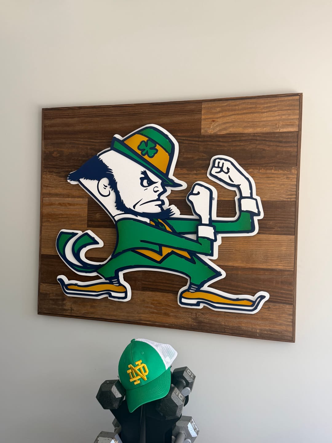 Customer photo review of Notre Dame Fighting Irish Leprechaun 3D Vintage Metal Wall Art