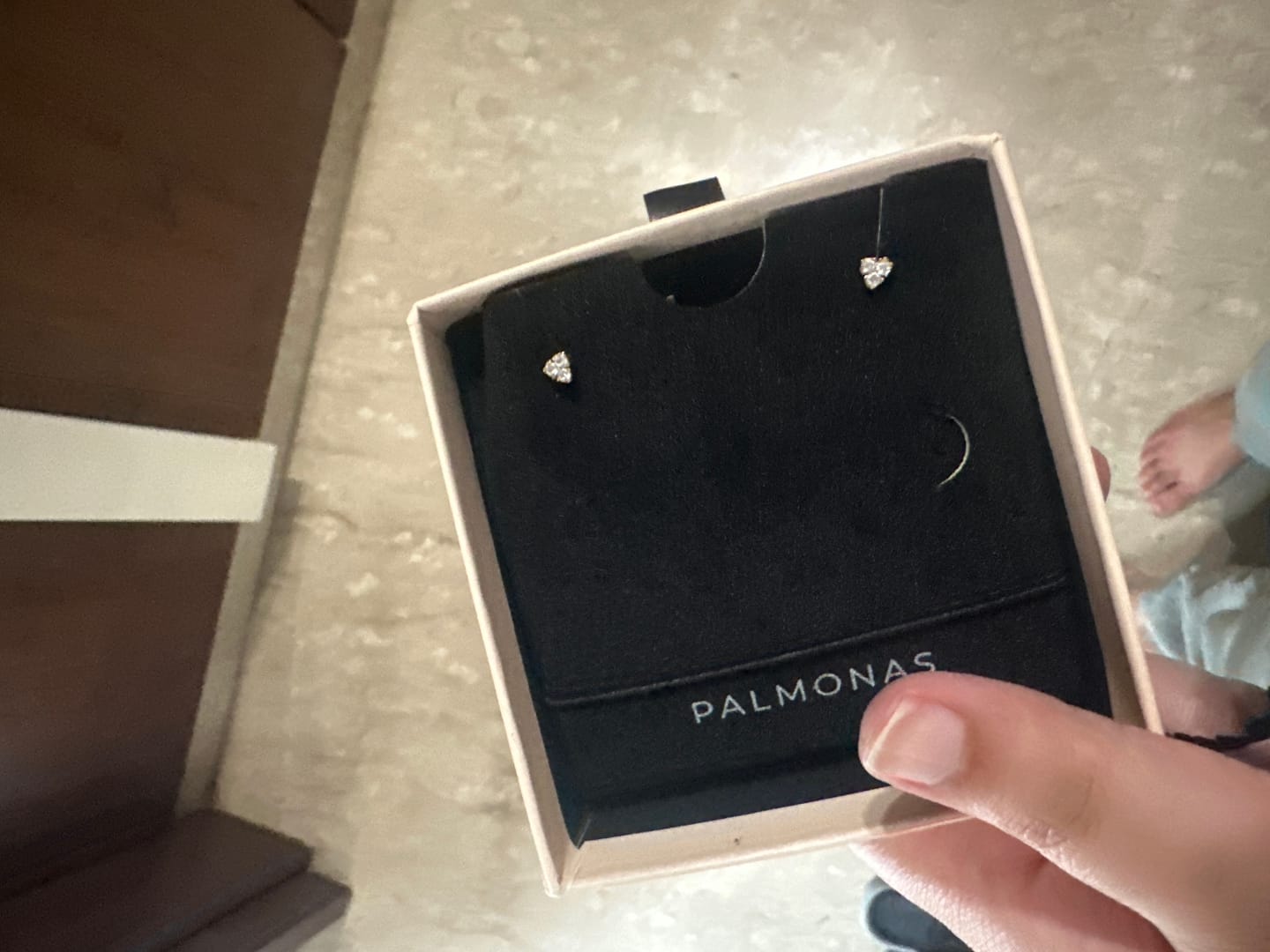 Customer photo review of Trinal Solitaire Stud Earrings