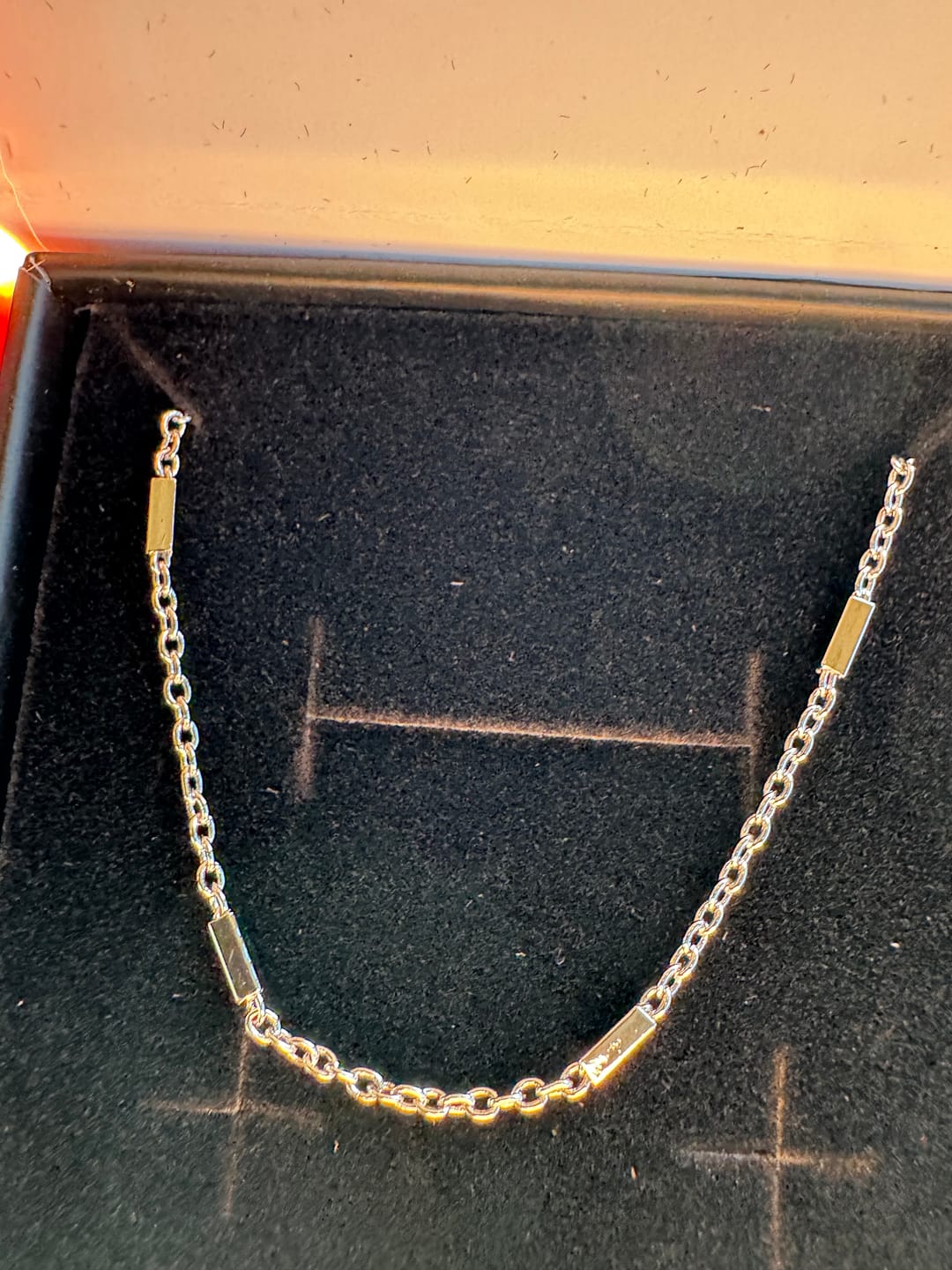 Customer photo review of Cassidy 18k White Gold Plated Stacking Necklace Chain