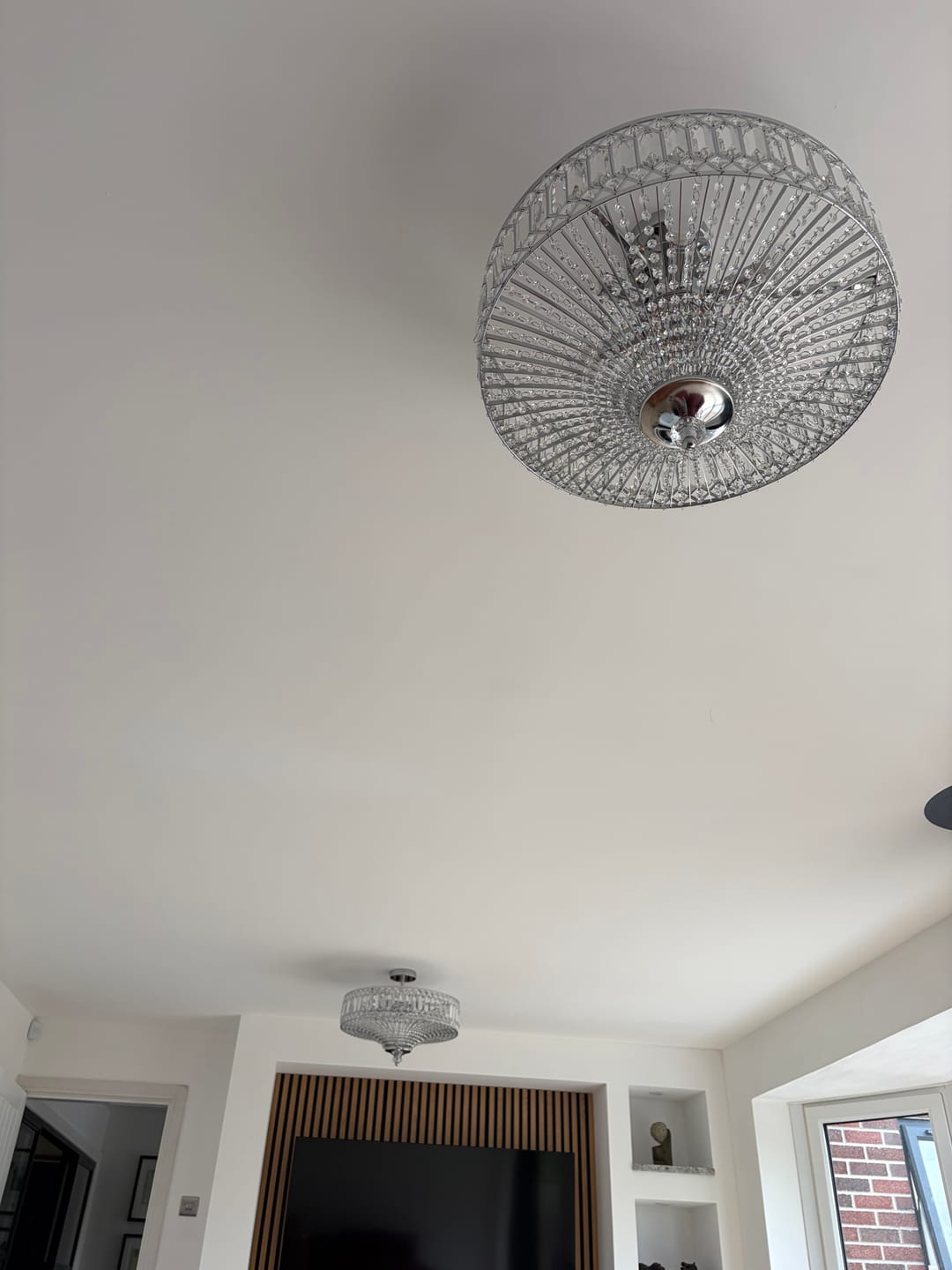 Customer photo review of Carved Crystal Drum Semi Flush Mount